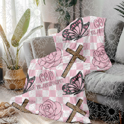 God's Unfailing Love Transforms Us Pink Checkered Seamless