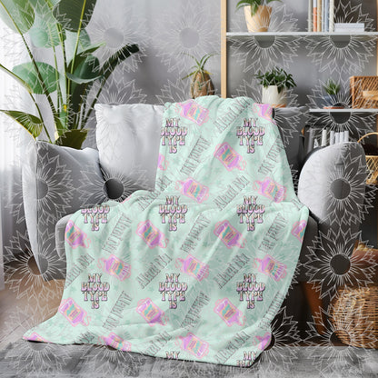 My Blood Type Is AN Green Seamless