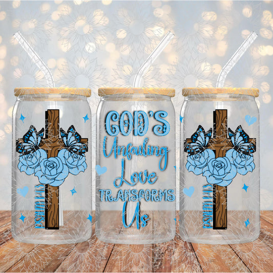 God's Unfailing Love Transforms Us Blue 16OZ