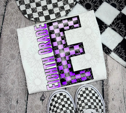 Eighth Grade Purple Checkered