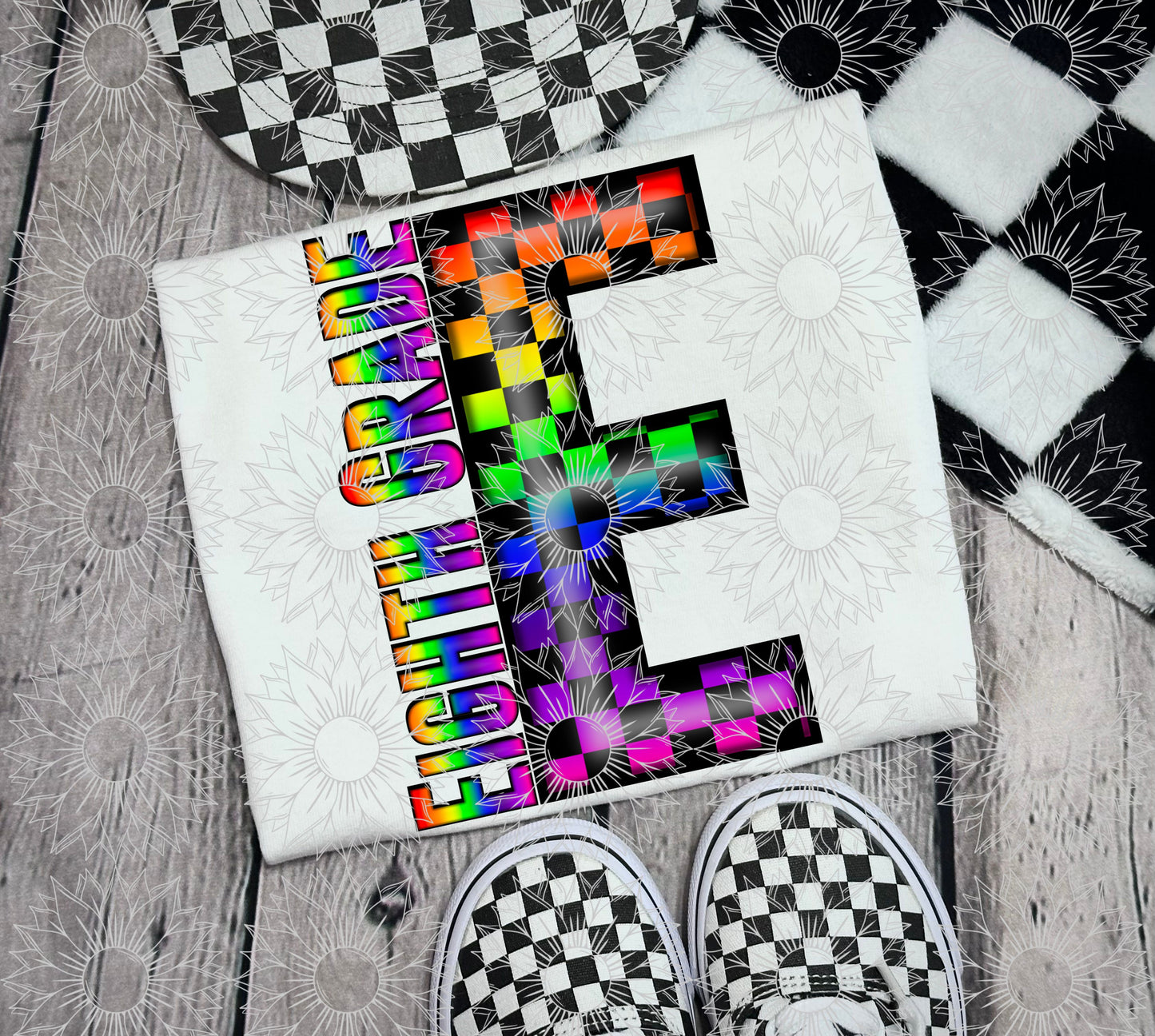 Eighth Grade Rainbow Checkered