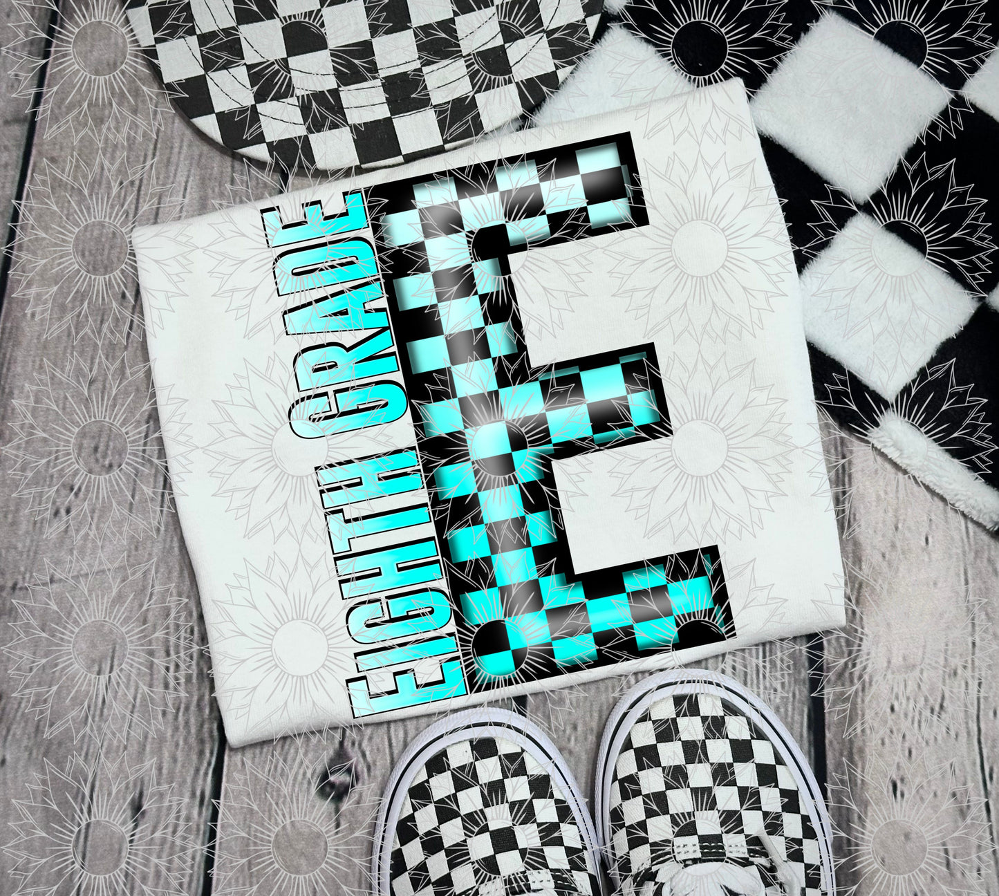 Eighth Grade Turquoise Checkered