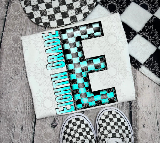 Eighth Grade Turquoise Checkered