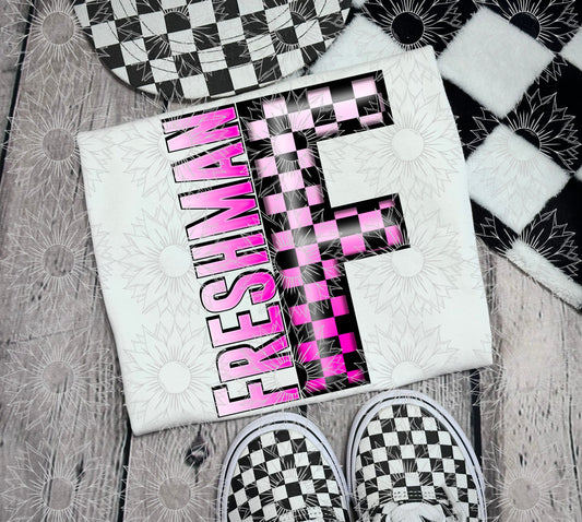 Freshman Pink Checkered