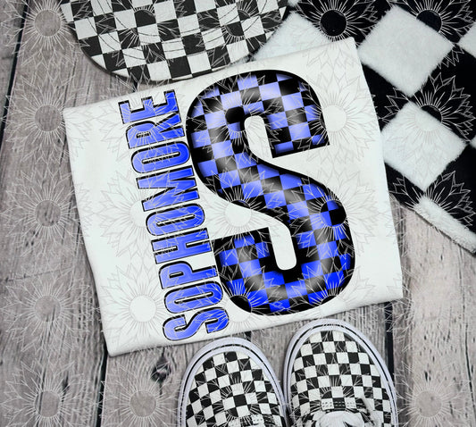 Sophomore Blue Checkered