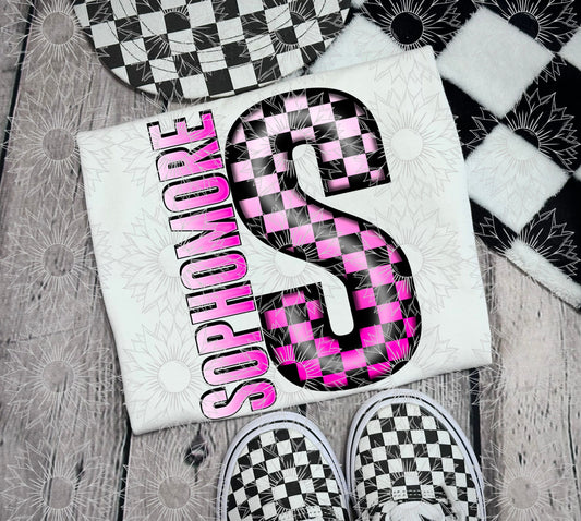 Sophomore Pink Checkered