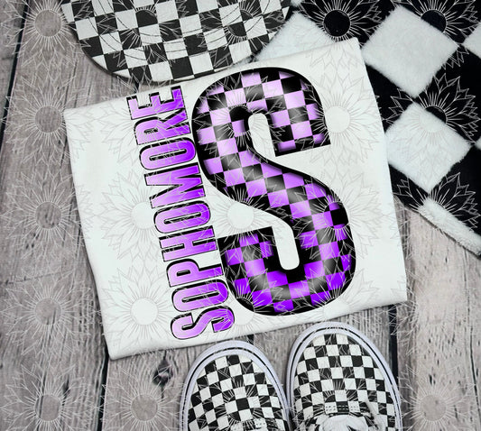 Sophomore Purple Checkered