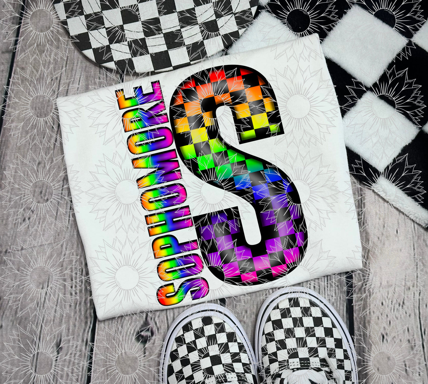 Sophomore Rainbow Checkered