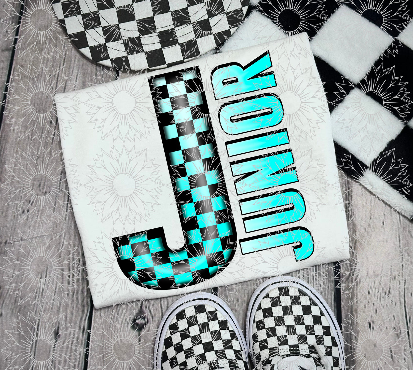 Junior Turquoise Checkered
