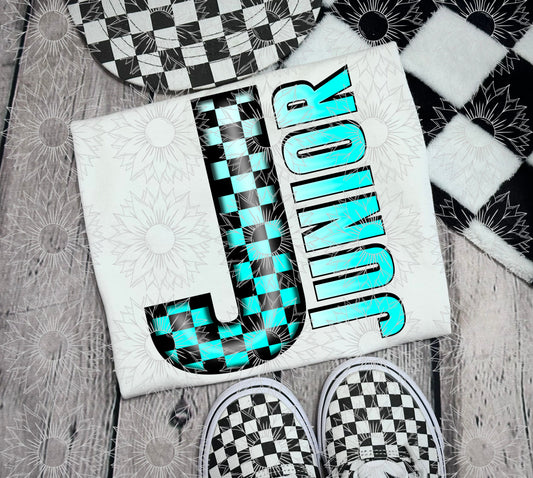 Junior Turquoise Checkered