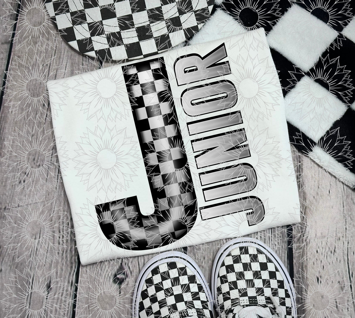 Junior Gray Checkered