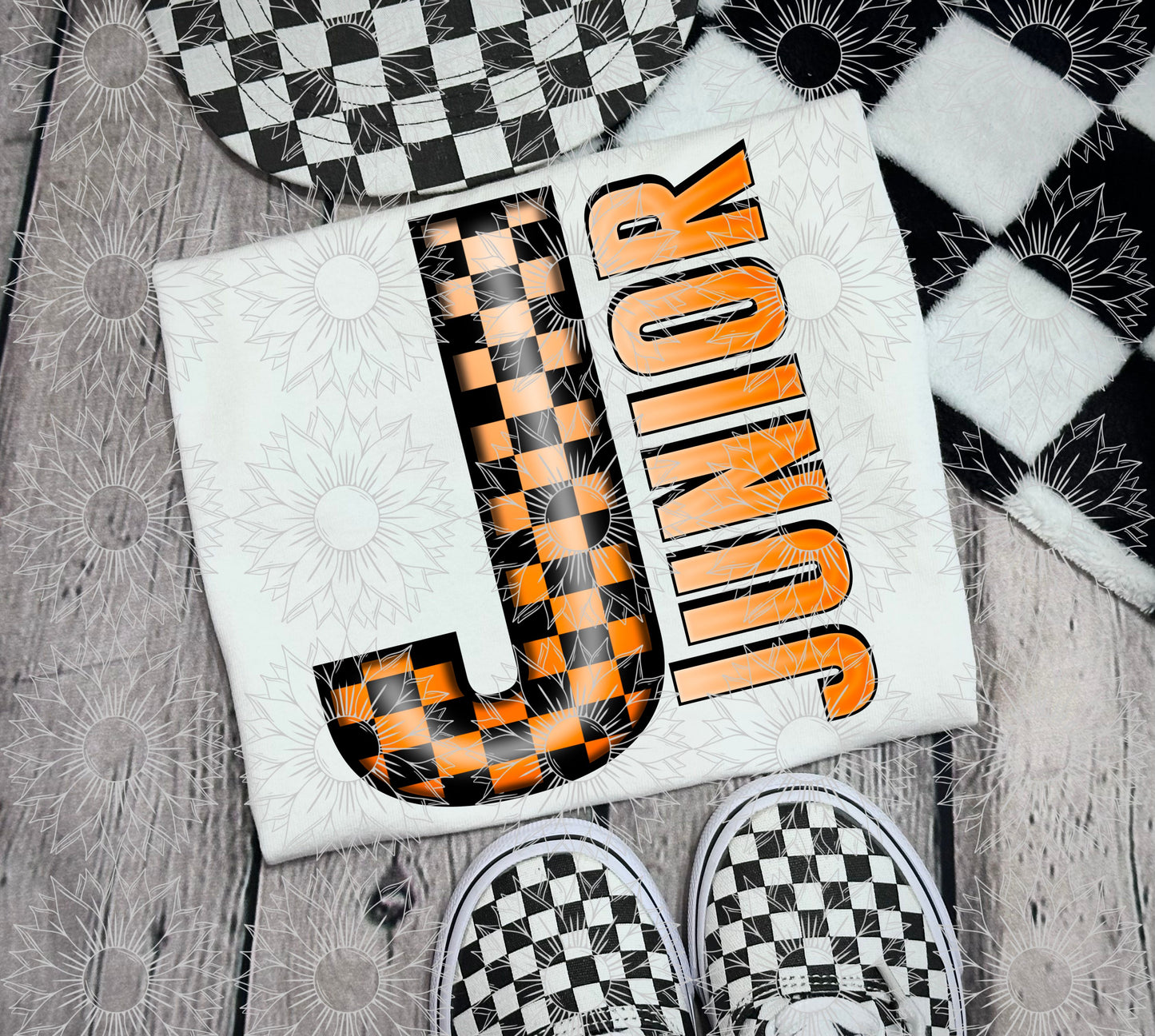Junior Orange Checkered