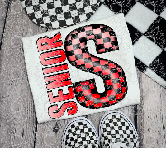 Senior Red Checkered