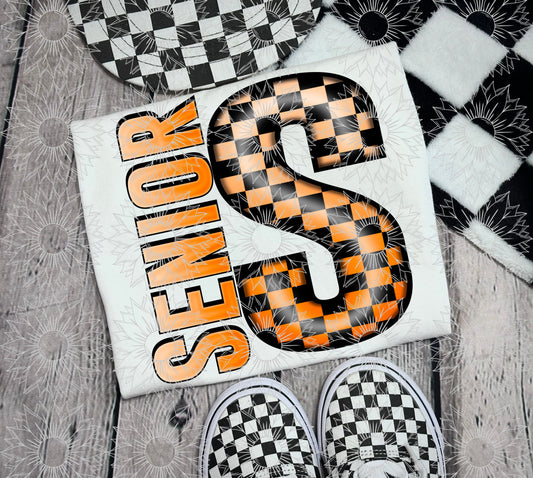 Senior Orange Checkered