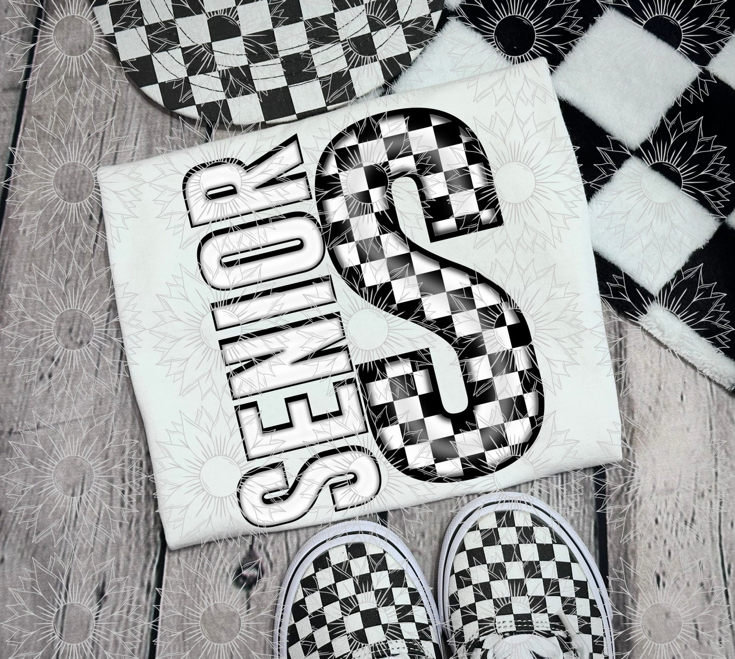 Senior Black Checkered