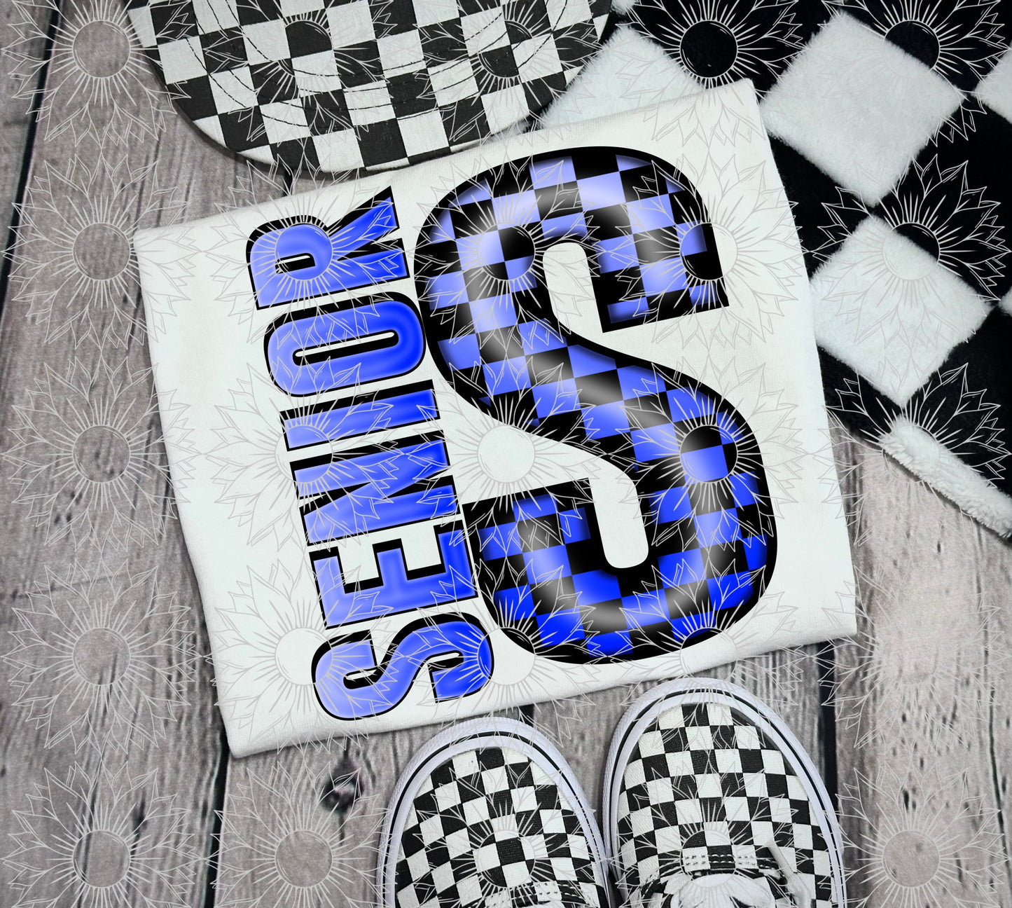 Senior Blue Checkered