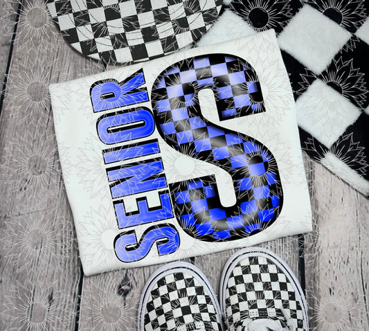 Senior Blue Checkered