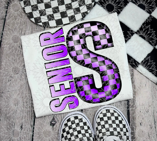 Senior Purple Checkered