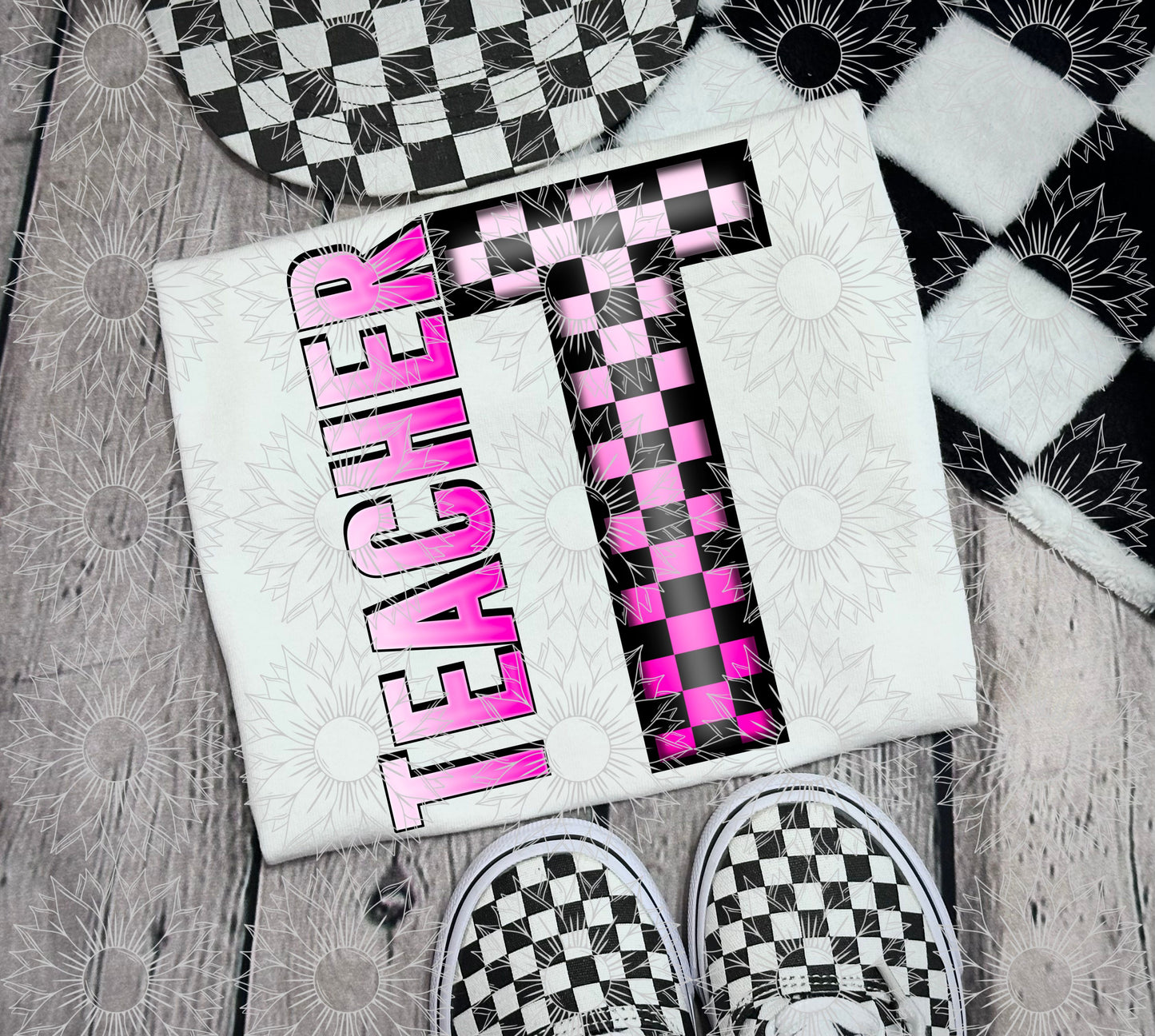 Teacher Pink Checkered