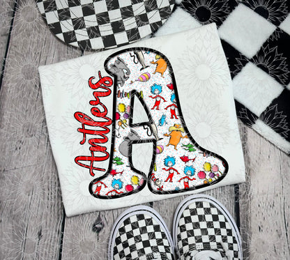 CUSTOM REQUEST: Dr. Seuss Single Letter Mascot/Name