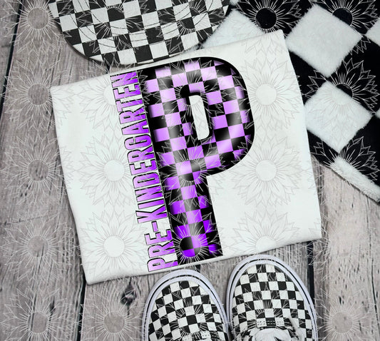 Pre-Kindergarten Purple Checkered