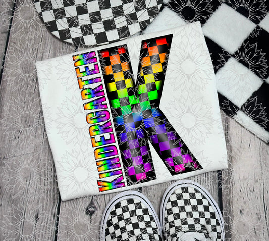 Kindergarten Rainbow Checkered