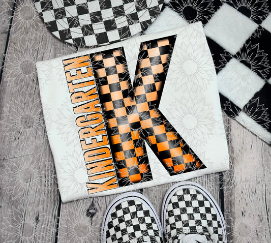Kindergarten Orange Checkered