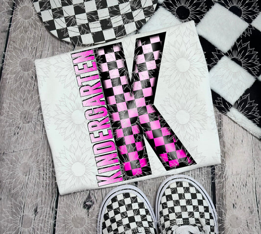 Kindergarten Pink Checkered