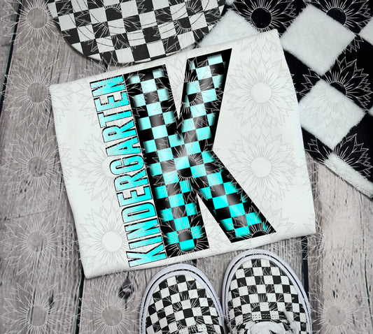 Kindergarten Turquoise Checkered