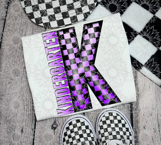 Kindergarten Purple Checkered