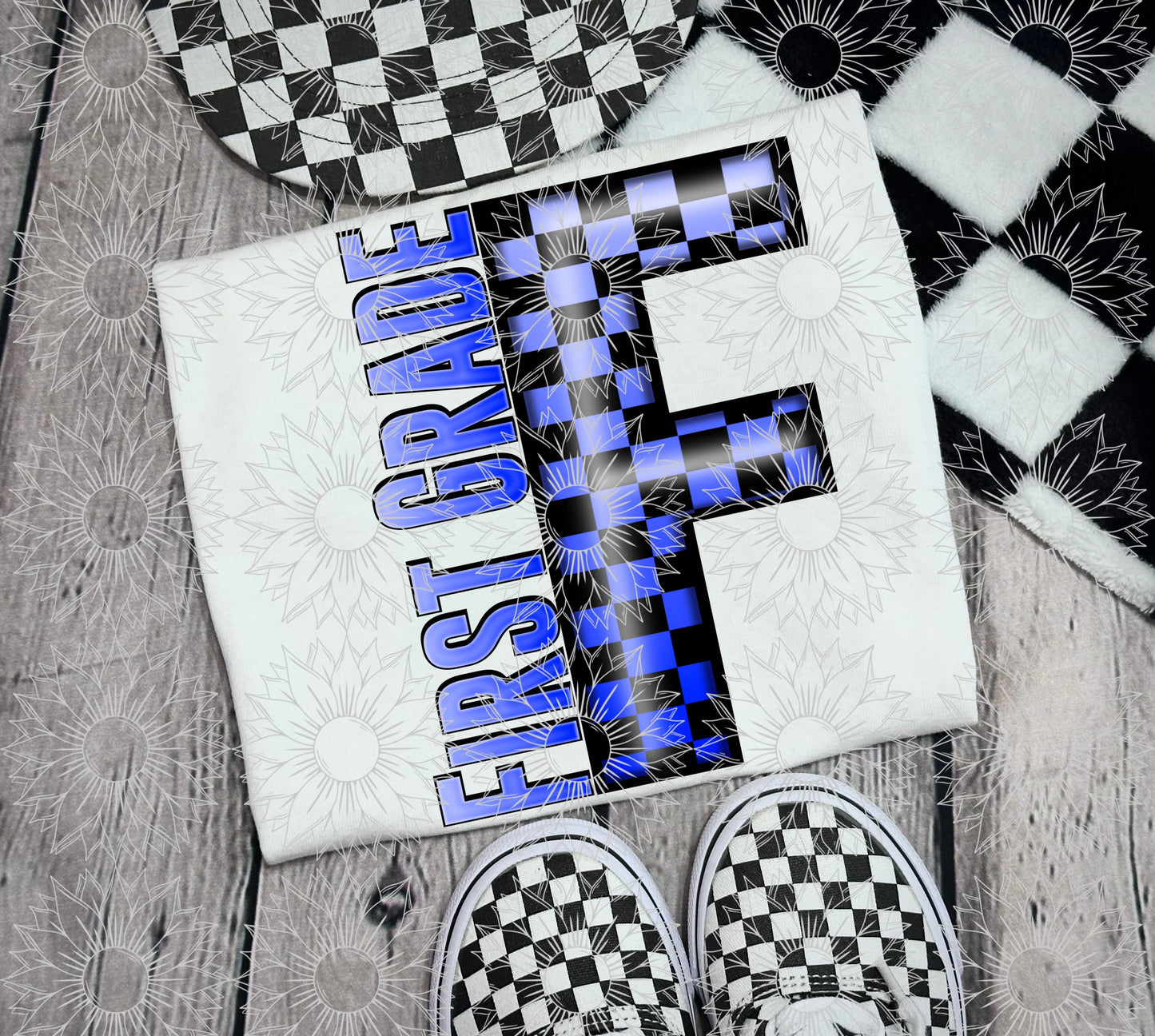 First Grade Blue Checkered