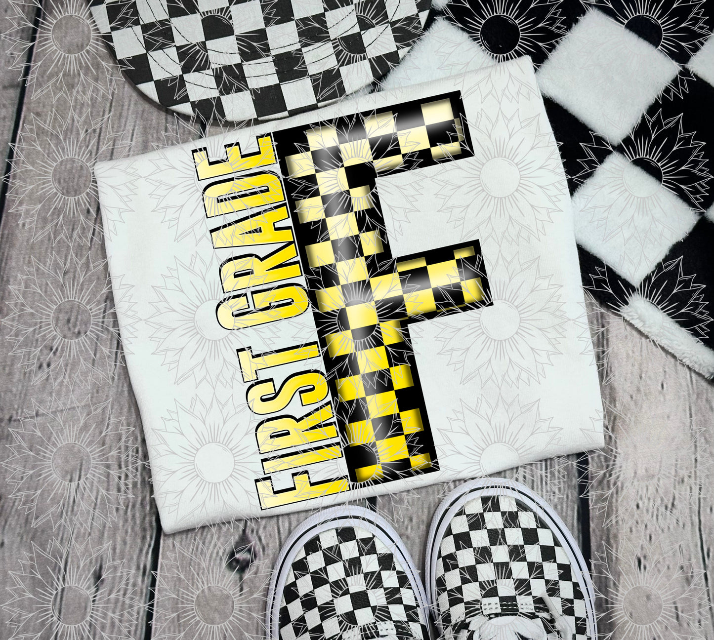 First Grade Yellow Checkered