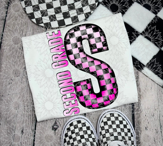 Second Grade Pink Checkered
