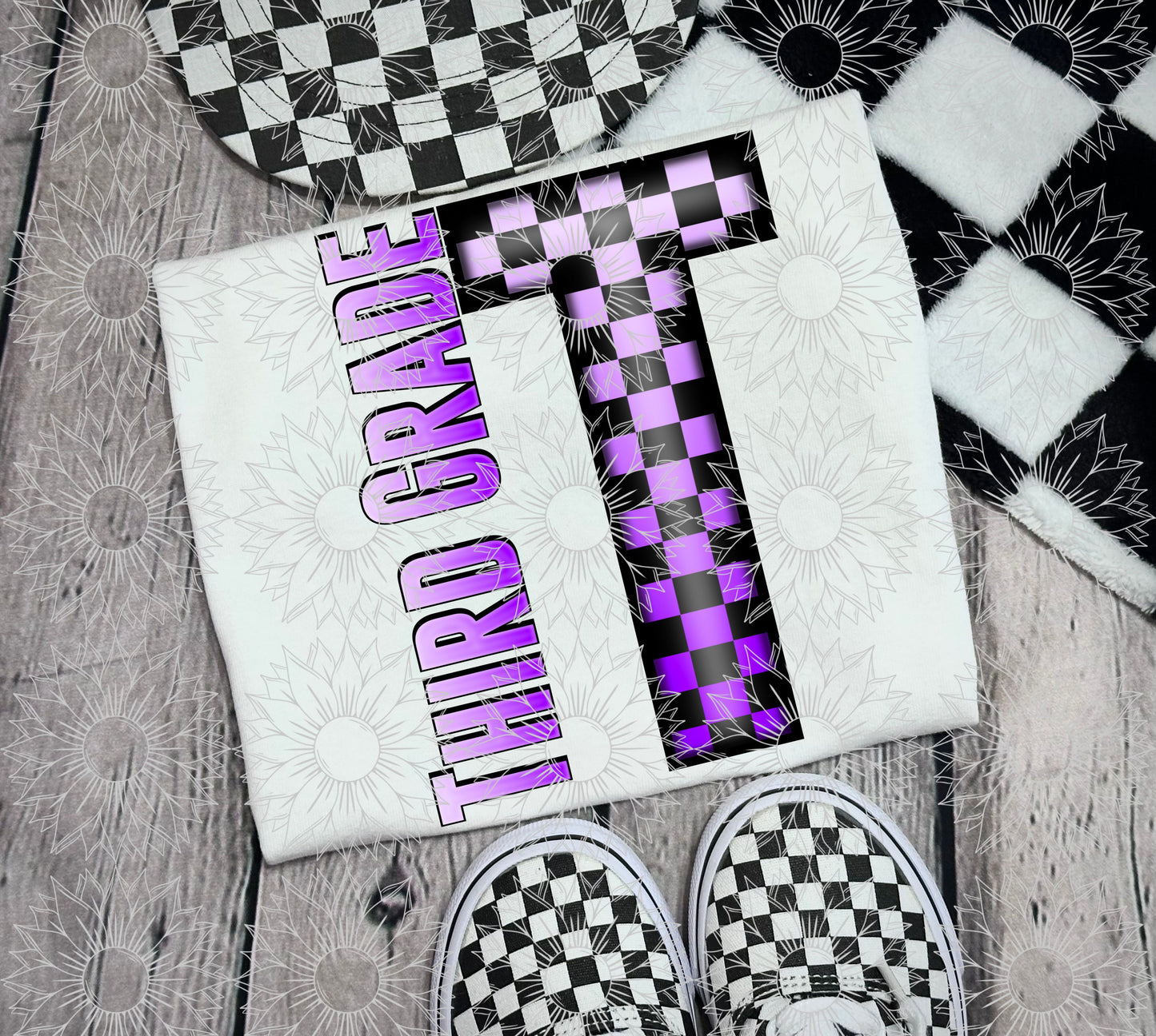 Third Grade Purple Checkered