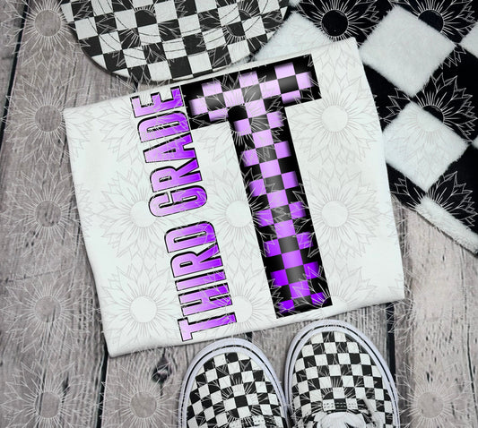 Third Grade Purple Checkered