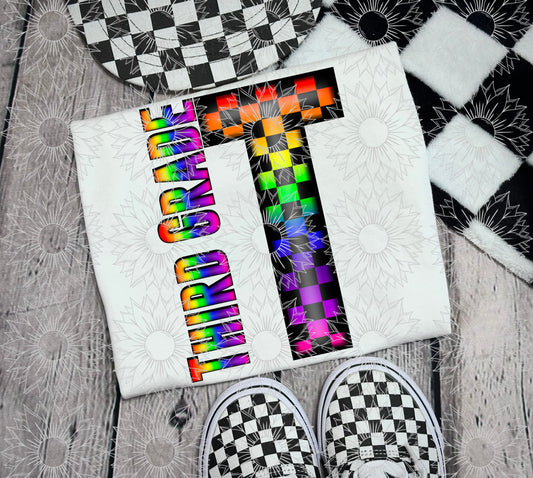 Third Grade Rainbow Checkered