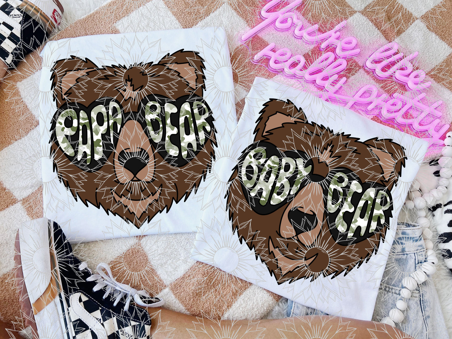 Papa/Baby Bear Green Camo