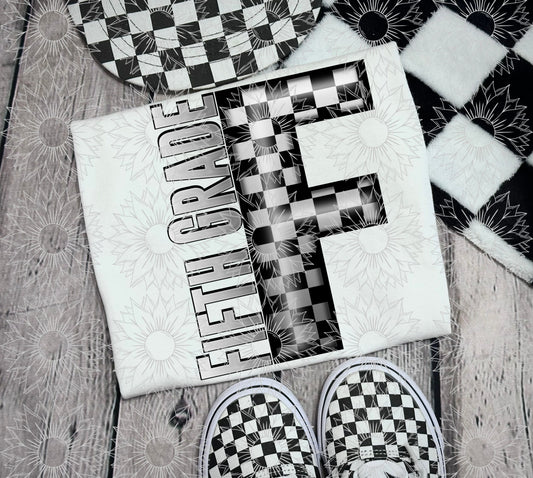 Fifth Grade Gray Checkered