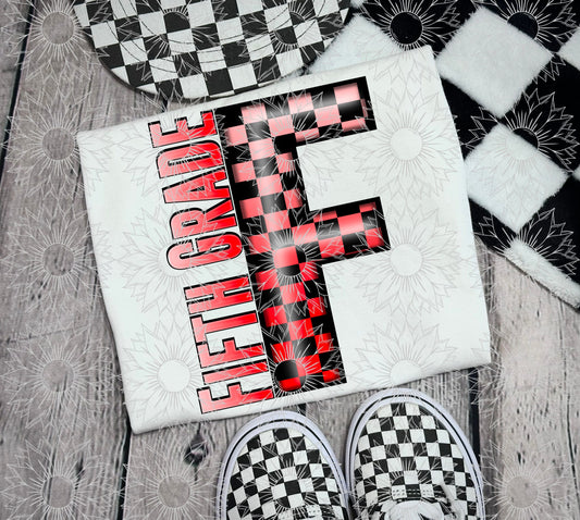 Fifth Grade Red Checkered