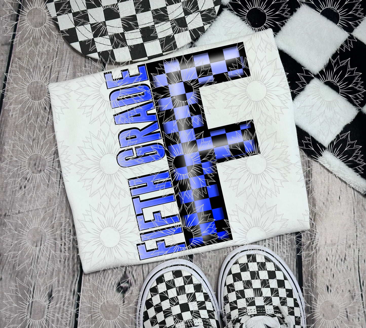 Fifth Grade Blue Checkered