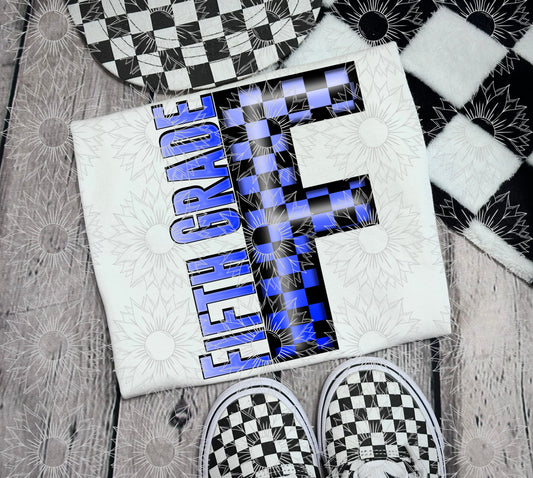 Fifth Grade Blue Checkered