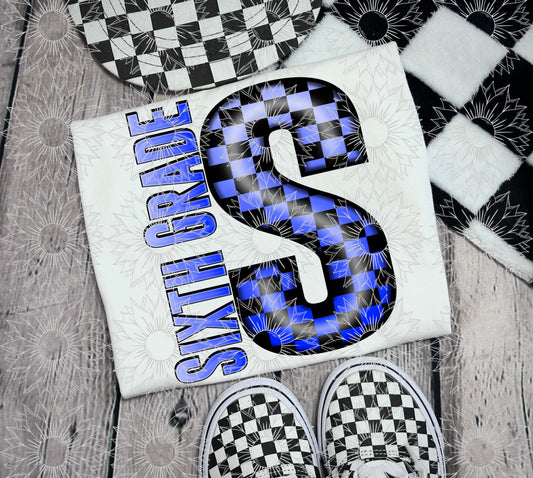 Sixth Grade Blue Checkered