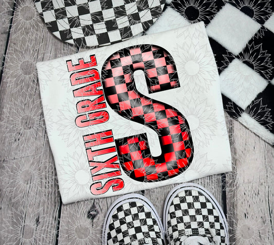 Sixth Grade Red Checkered