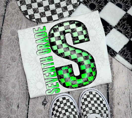 Seventh Grade Green Checkered