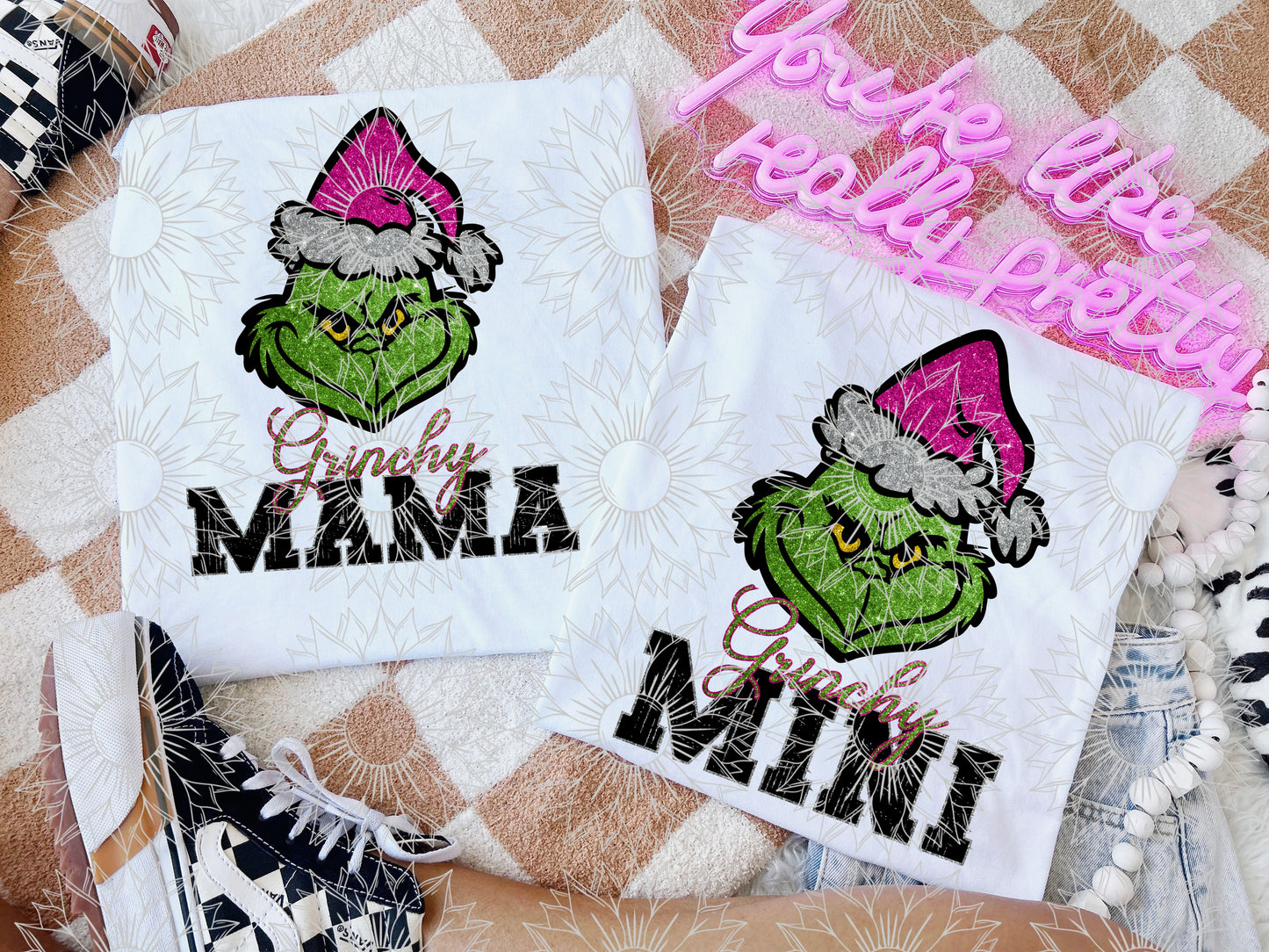 Glitter Grinchy Mama/Mini