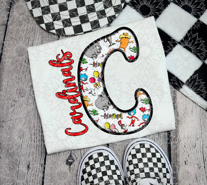 CUSTOM REQUEST: Dr. Seuss Single Letter Mascot/Name