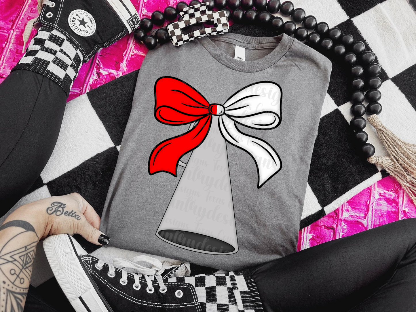 Custom Cheer Megaphone Bow