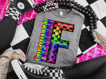 School Grades Rainbow Checkered