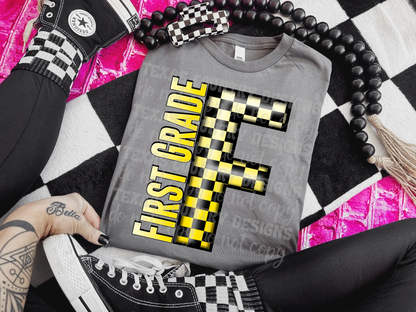 School Grades Yellow Checkered