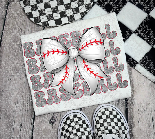 Baseball Stacked Glitter